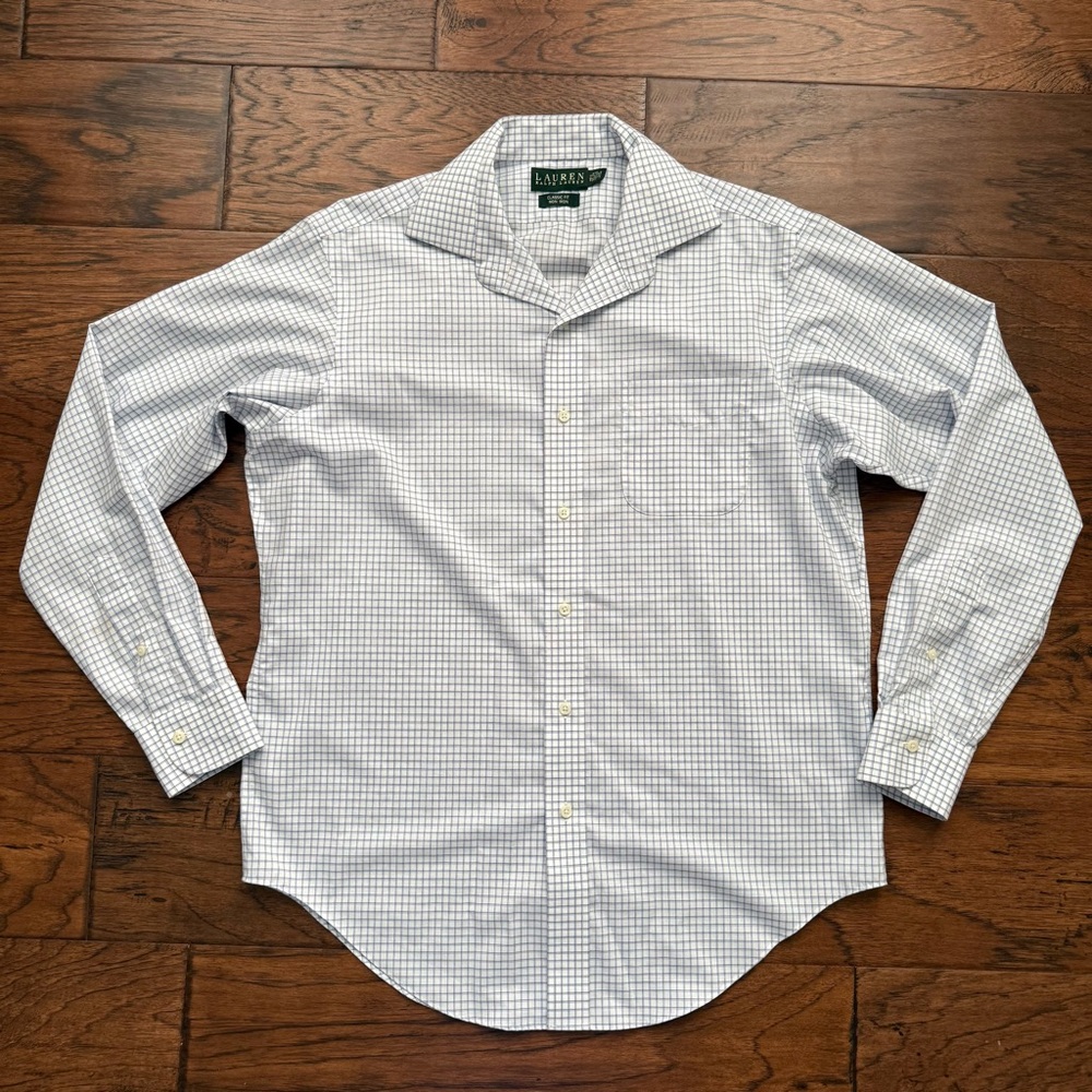 Lauren Ralph Lauren Men’s Size 15 1/2 Classic Fit Non-Iron Gingham Dress Shirt